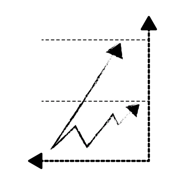 Estadísticas infográficas flechas icono aislado — Vector de stock