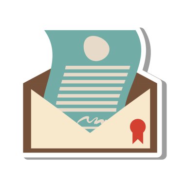 certified mail envelope isolated icon clipart