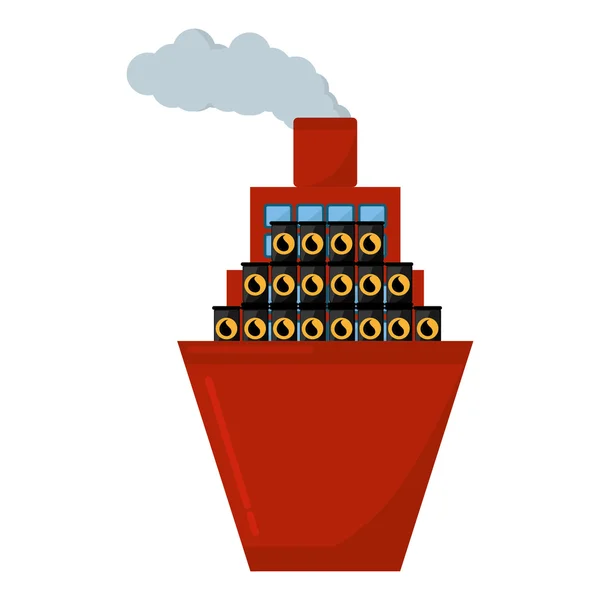 Barco com óleo de barris — Vetor de Stock