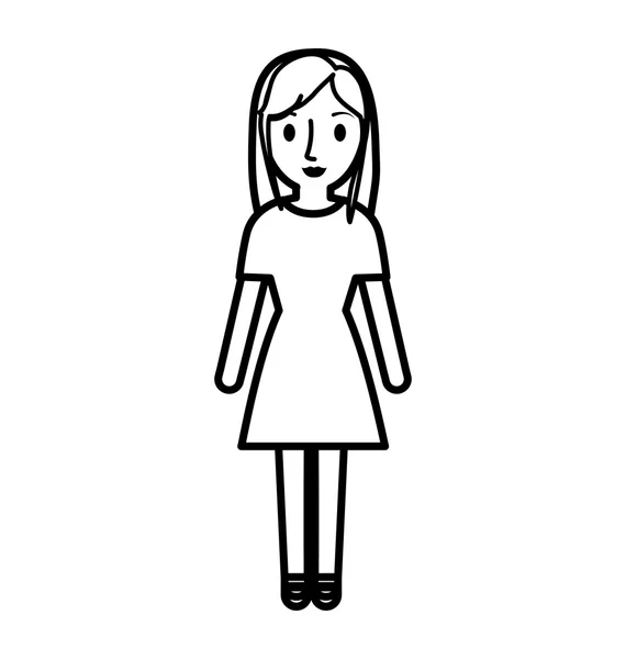 Adolescente chica carácter avatar — Vector de stock