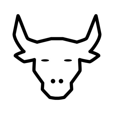 baş boğa siluet izole simgesi
