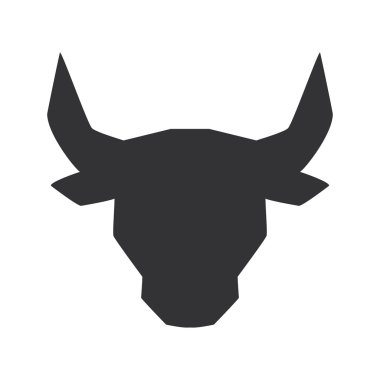 baş boğa siluet izole simgesi