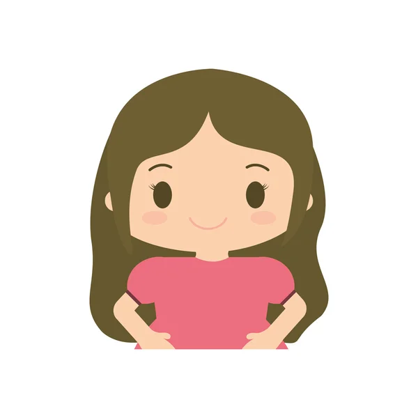 Avatar de carácter chica feliz — Vector de stock