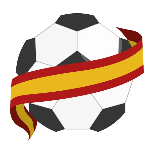 Ballon de football avec drapeau espagnol — Image vectorielle