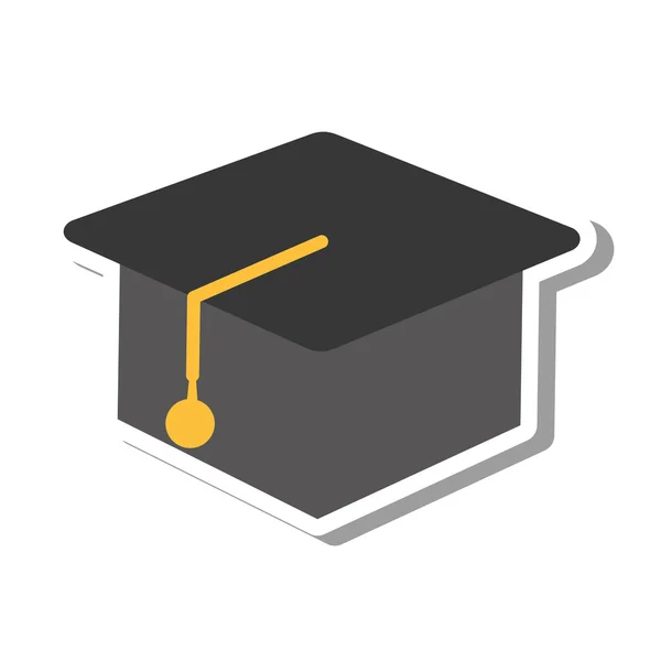 Chapéu ícone isolado graduado — Vetor de Stock