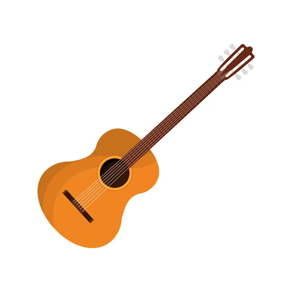 Ícone isolado guitarra acústica — Vetor de Stock