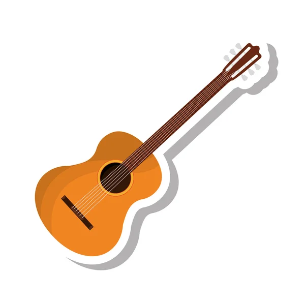 Guitare acoustique icône isolée — Image vectorielle