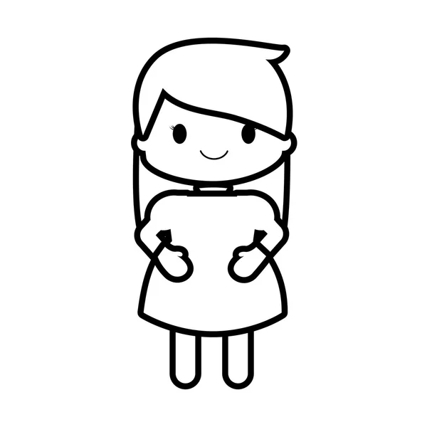 Ευτυχισμένος κορίτσι avatar χαρακτήρων — Διανυσματικό Αρχείο