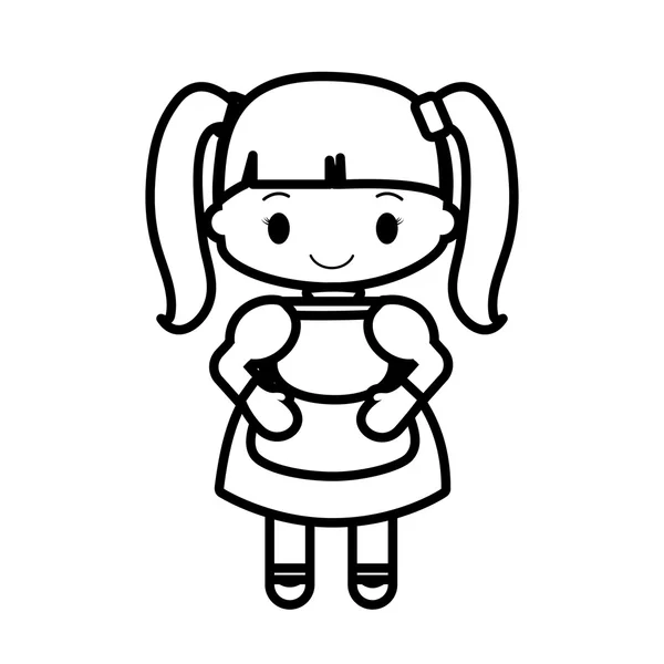 Boldog lány karakter avatar — Stock Vector