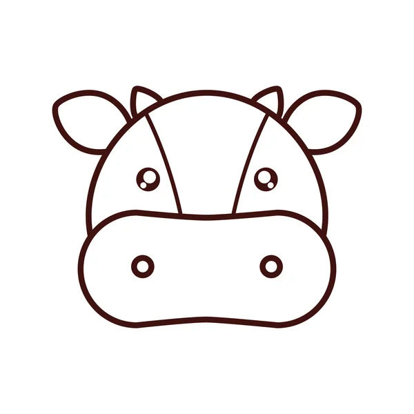 Mignon vache kawaii style — Image vectorielle