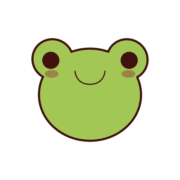 Sevimli kurbağa kawaii stili — Stok Vektör