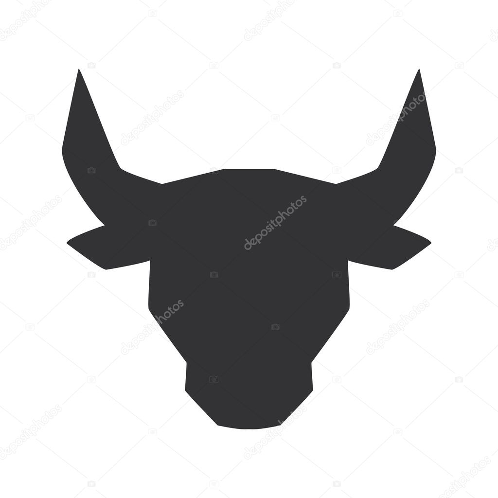 head bull silhouette isolated icon