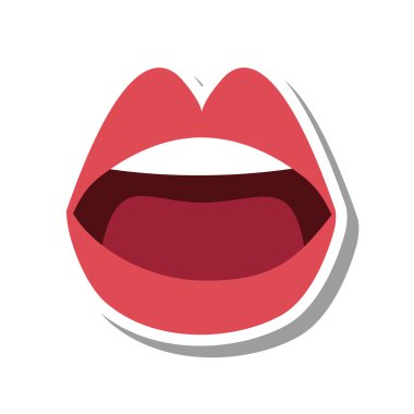 seksi kadın dudaklar izole simgesi