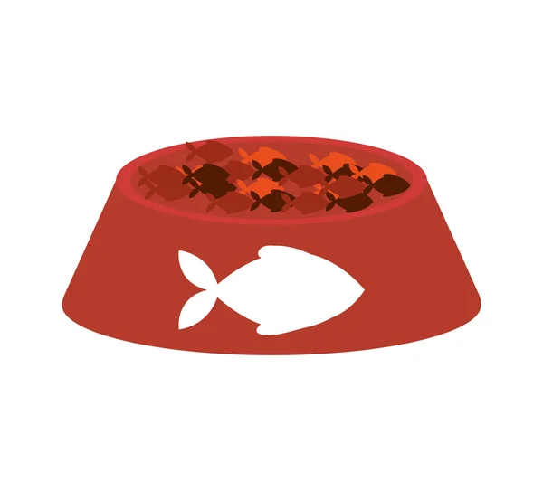 Comida plato mascota aislado icono — Vector de stock