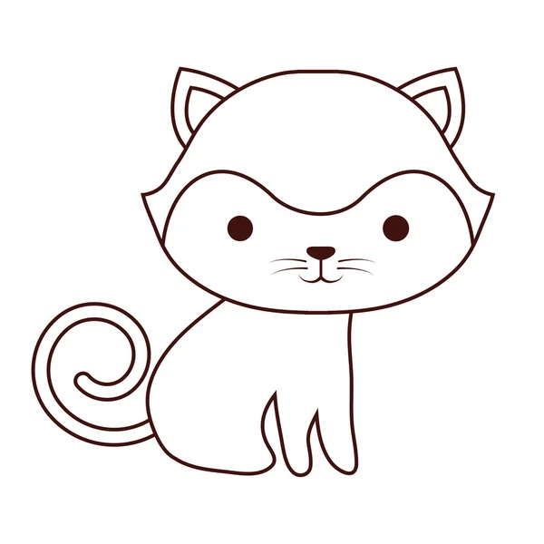 Bonito gato estilo kawaii — Vetor de Stock