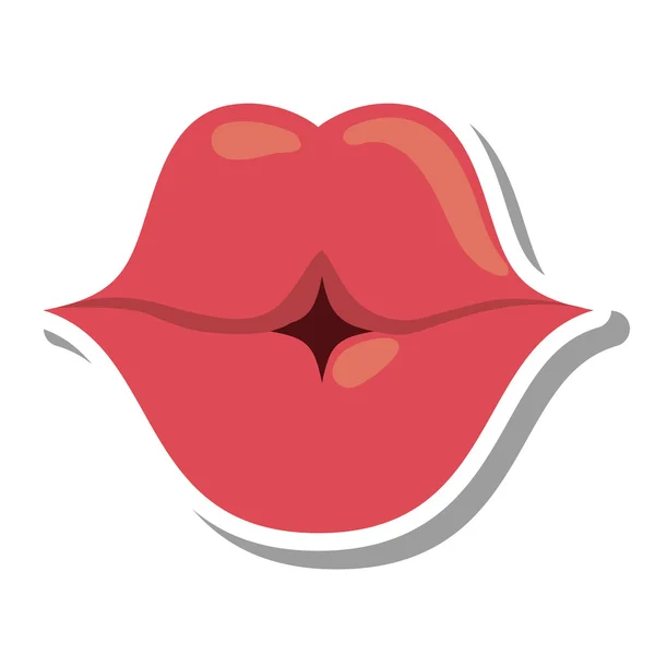 Sexy female lips isolated icon — Stock Vector