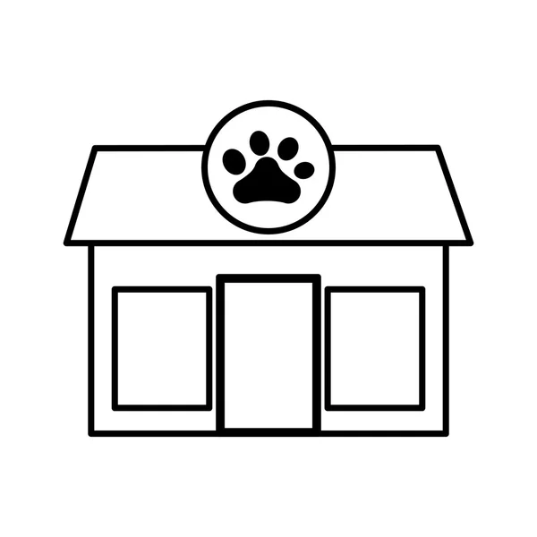 Evde beslenen hayvan dükkan mağaza bina — Stok Vektör