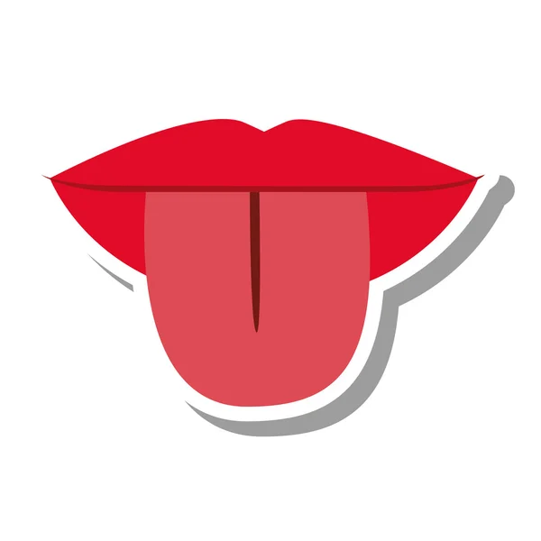 Boca con la lengua colgando — Vector de stock