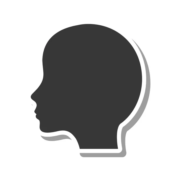 Profil hlavy silueta izolované ikona — Stockový vektor