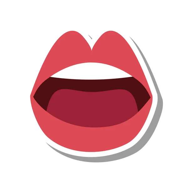 Sexy vrouwelijke lippen geïsoleerde pictogram — Stockvector