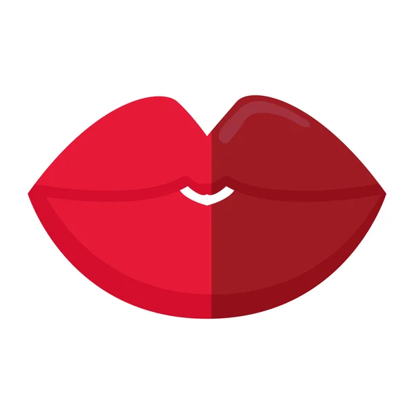 Sexy female lips isolated icon — Stock Vector