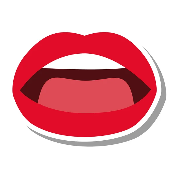 Sexy feminino lábios isolado ícone — Vetor de Stock