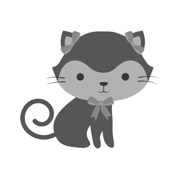 Lindo gato kawaii estilo — Vector de stock