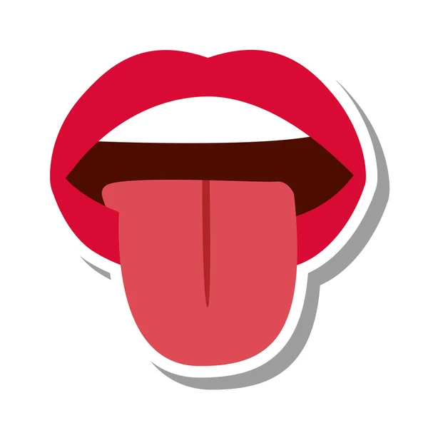 Boca con la lengua colgando — Vector de stock