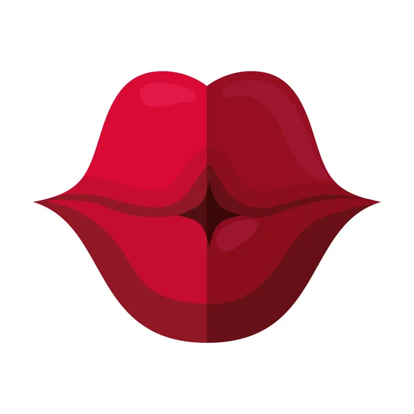 Sexy feminino lábios isolado ícone —  Vetores de Stock