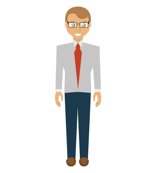 Homme d'affaires avatar élégant icône islated — Image vectorielle