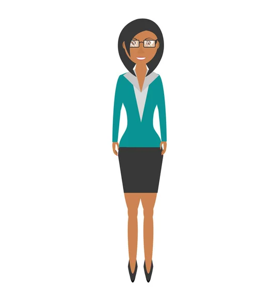 Businesswoman avatar elegant isolated icon — Stock Vector