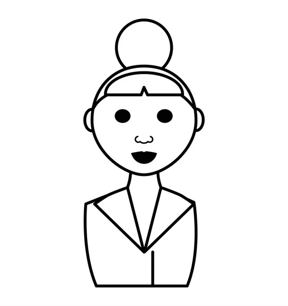 Femme d'affaires avatar élégante icône isolée — Image vectorielle