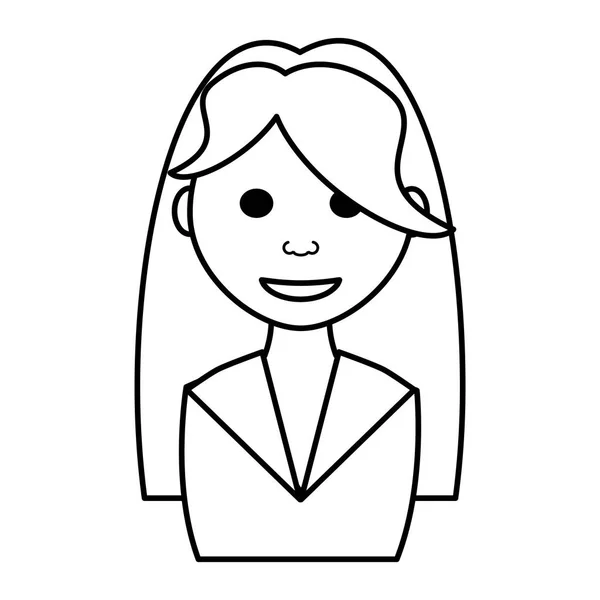 Mujer de negocios avatar elegante icono aislado — Vector de stock