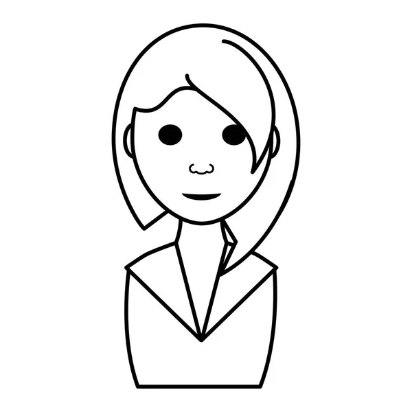 Businesswoman avatar elegant isolated icon — Stock Vector