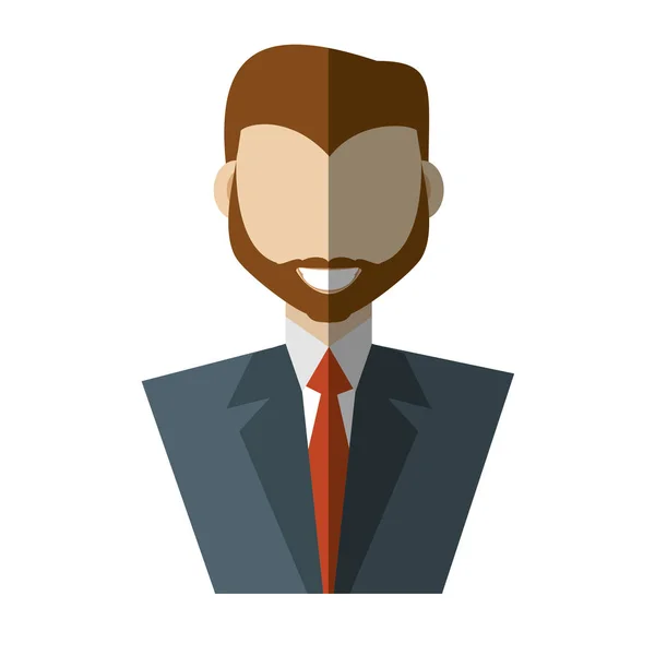 Hombre de negocios avatar elegante icono islado — Vector de stock