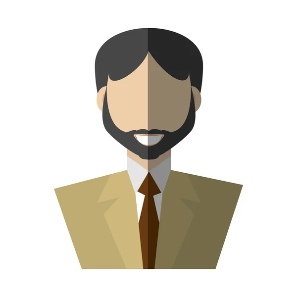 Businessman avatar elegant islated icon — Stock Vector