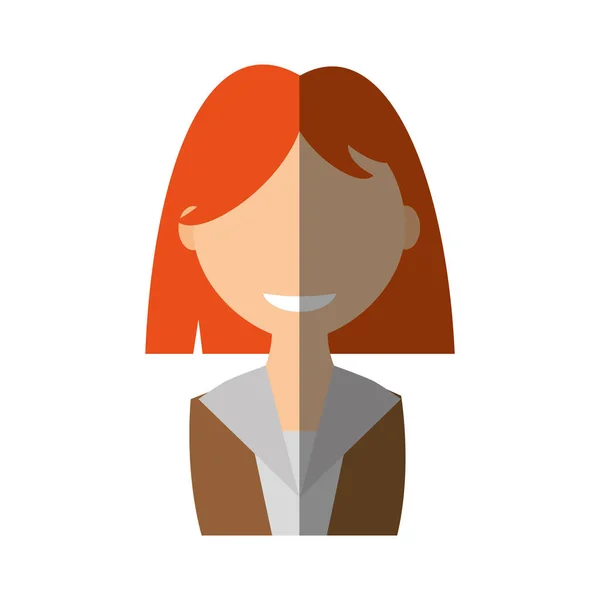 Femme d'affaires avatar élégante icône isolée — Image vectorielle