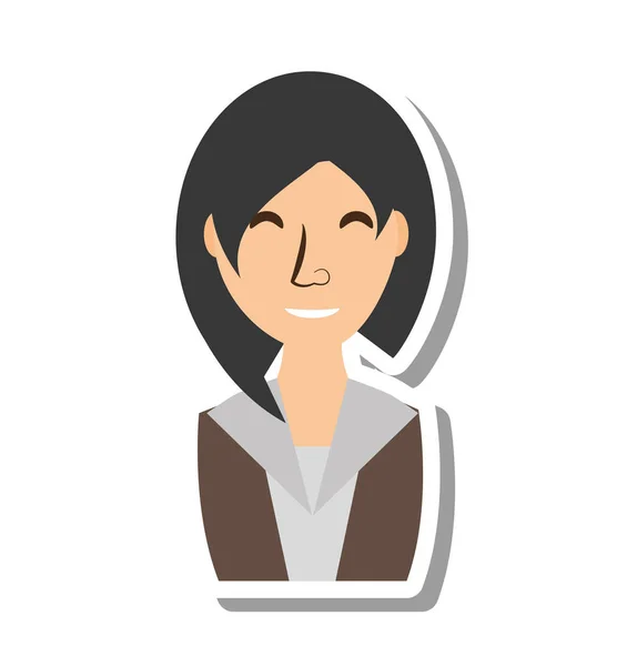 Businesswoman avatar elegant isolated icon — Stock Vector