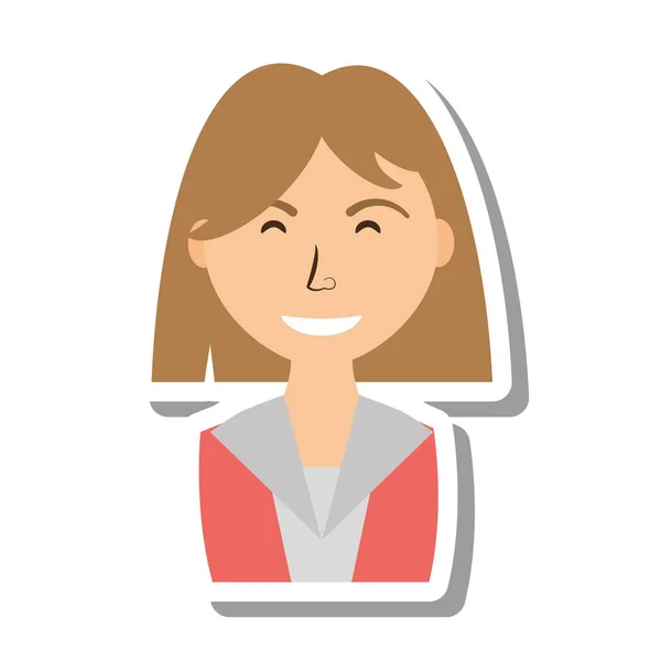 Mujer de negocios avatar elegante icono aislado — Vector de stock