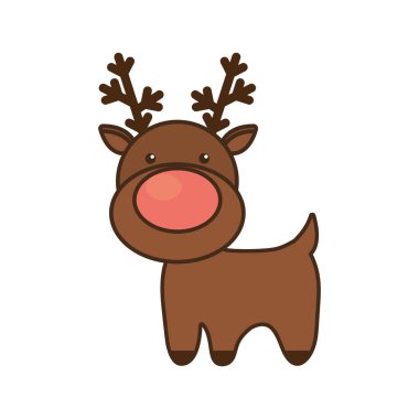 Noel reindeer izole simge karakter