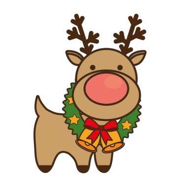 Noel reindeer izole simge karakter
