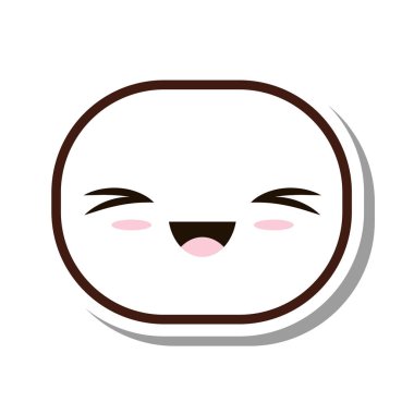 Kawaii yüz emogy izole simgesi