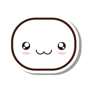 Kawaii yüz emogy izole simgesi