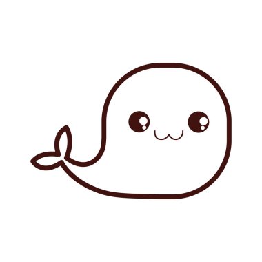 sevimli balina kawaii stili