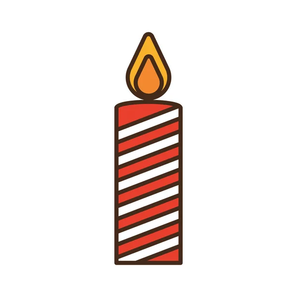 Feliz Navidad vela aislado icono — Vector de stock