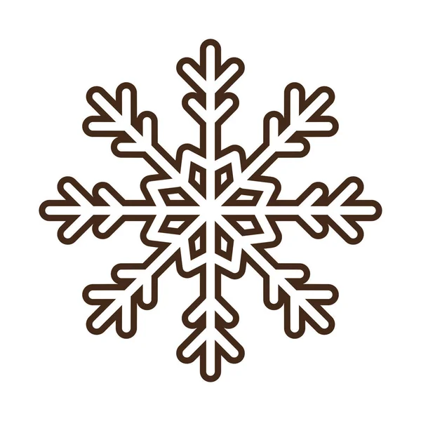 Flocon de neige de Noël icône isolée — Image vectorielle