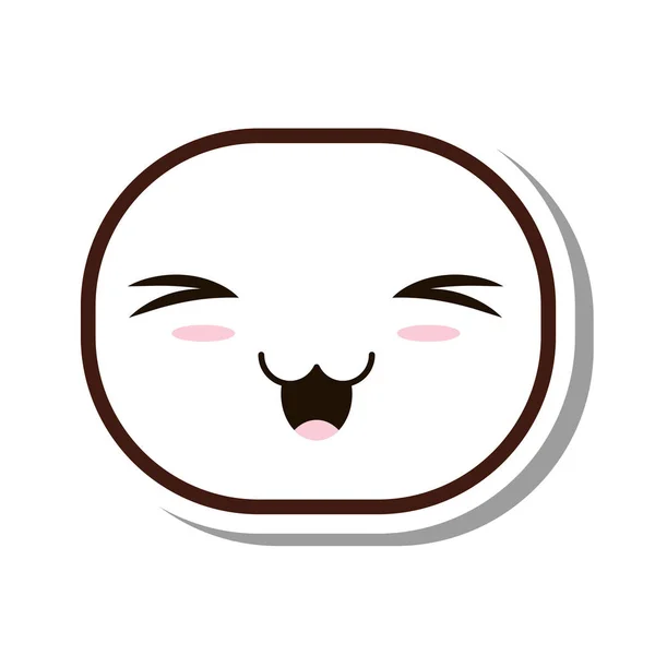 Kawaii tvář emogy izolované ikona — Stockový vektor