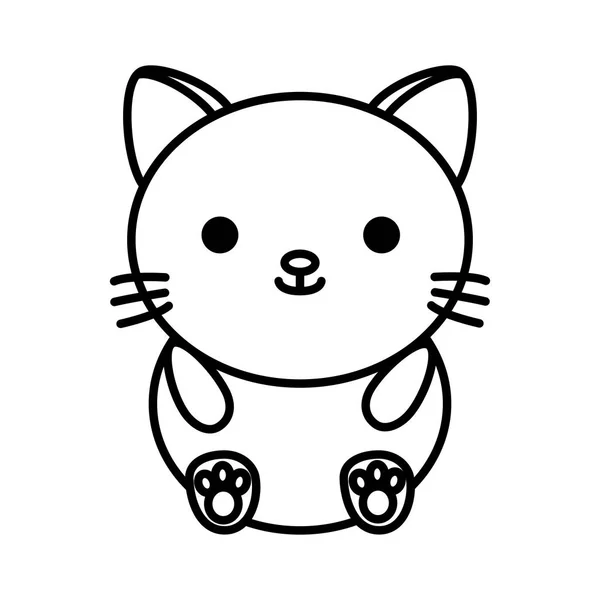 Schattige kat kawaii stijl — Stockvector