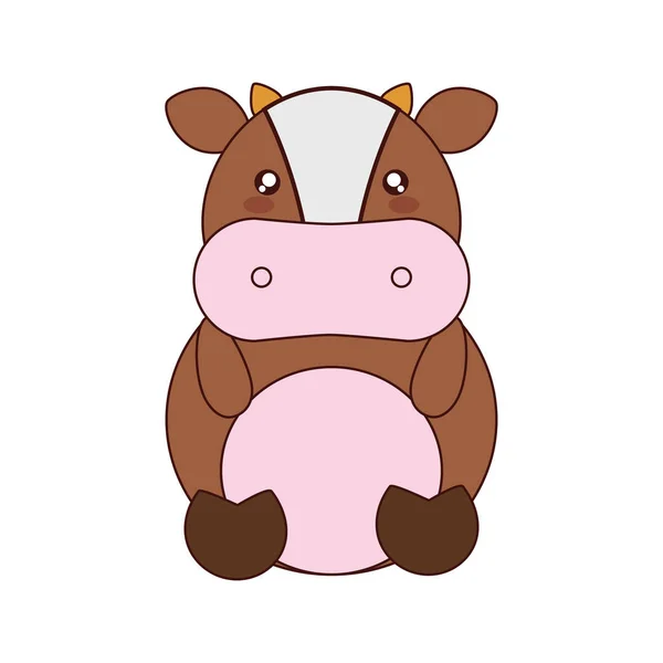 Cute cow kawaii style — Stock Vector