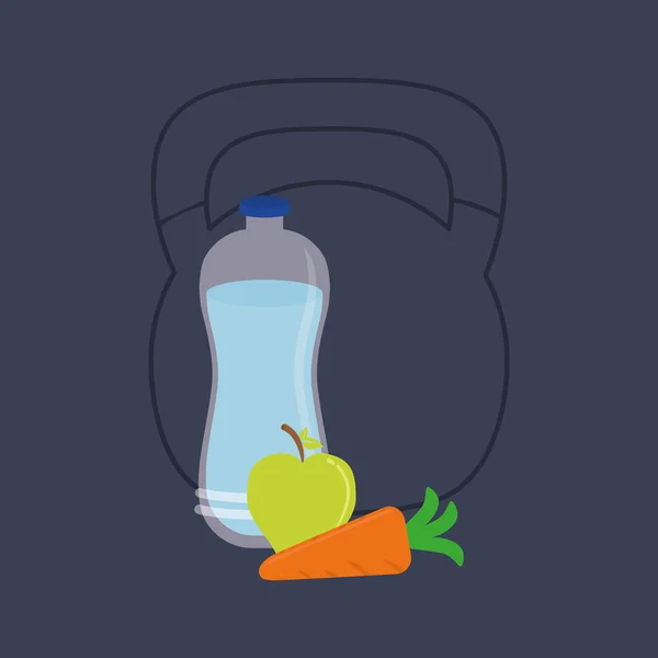 Fitness comida saludable — Vector de stock